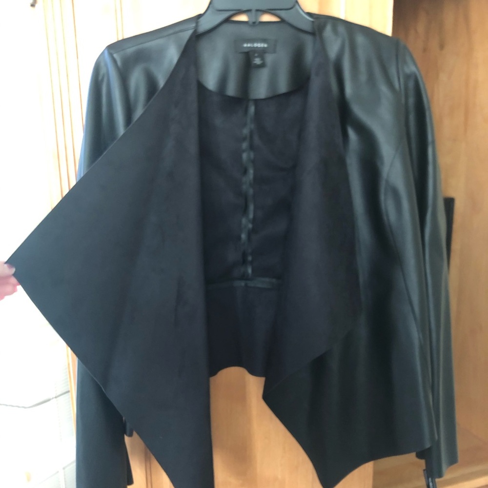 Black faux leather/suede jacket